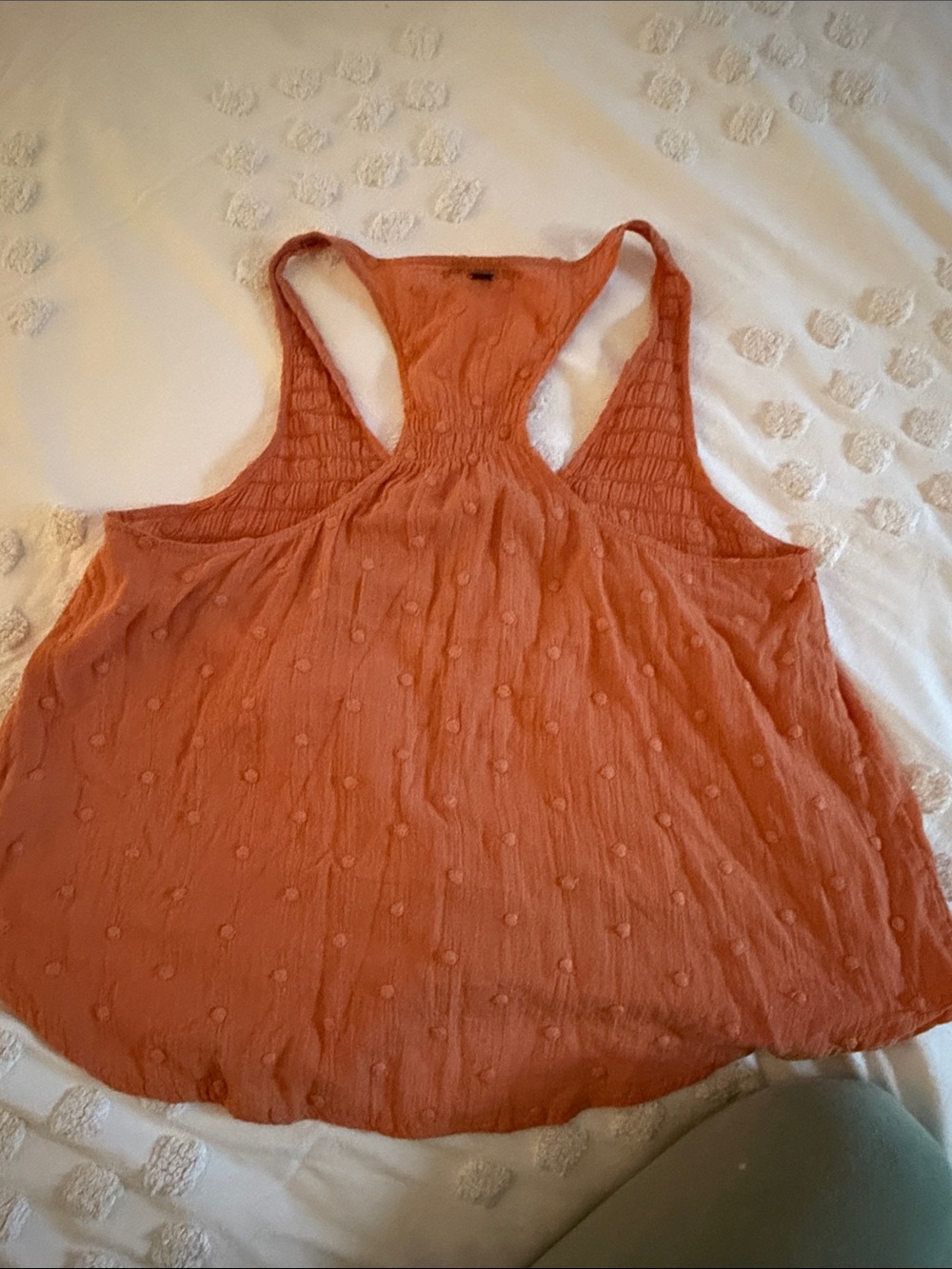 O'Neill Rust Orange Textured Button-Front Racerback Tank - Picture 4 of 6
